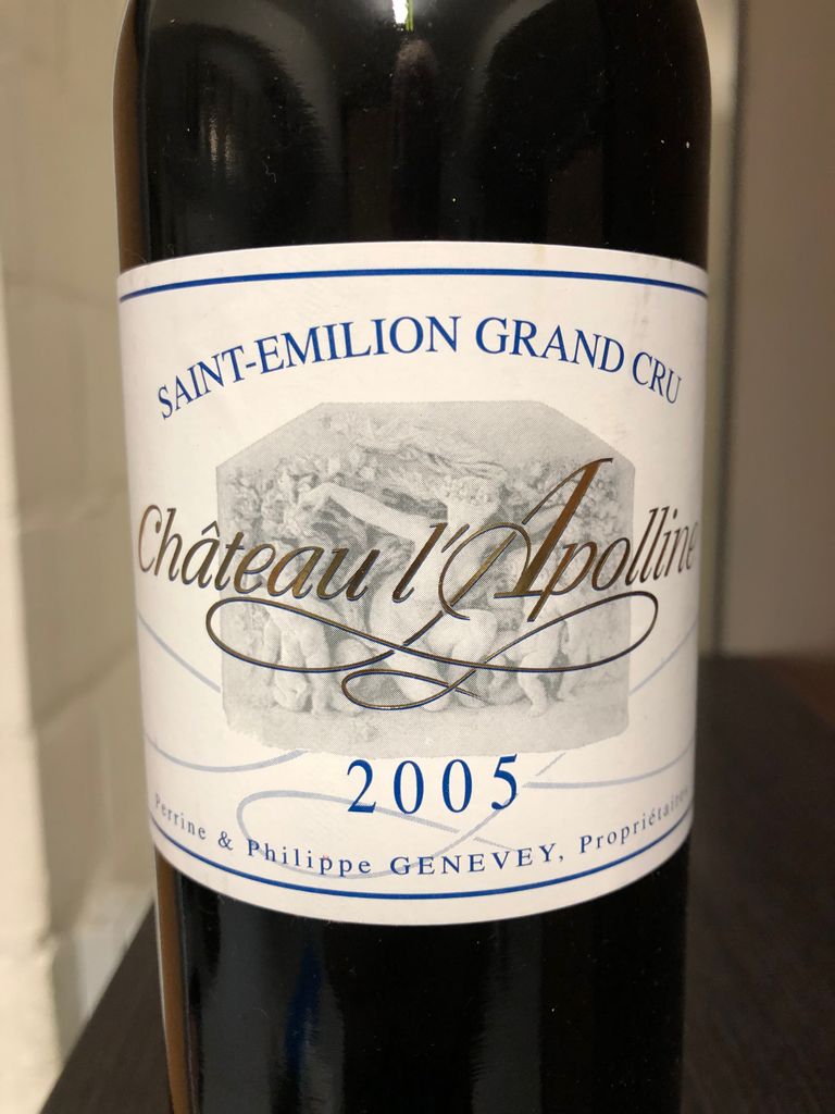 2005 Château l'Apolline, France, Bordeaux, Libournais, St. Émilion Grand Cru CellarTracker