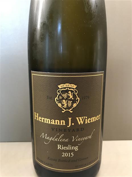 2015 Hermann J. Wiemer Riesling Magdalena Vineyard, USA, New York ...