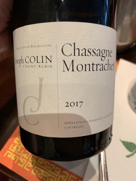 2017 Joseph Colin Chassagne-Montrachet, France, Burgundy, Côte de 
