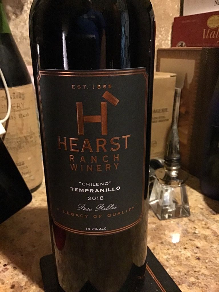 2018 Hearst Ranch Winery Tempranillo Chileno, USA, California, Central
