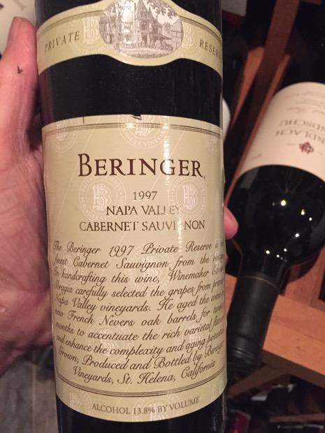 1995 Beringer Vineyards Cabernet Sauvignon Private Reserve