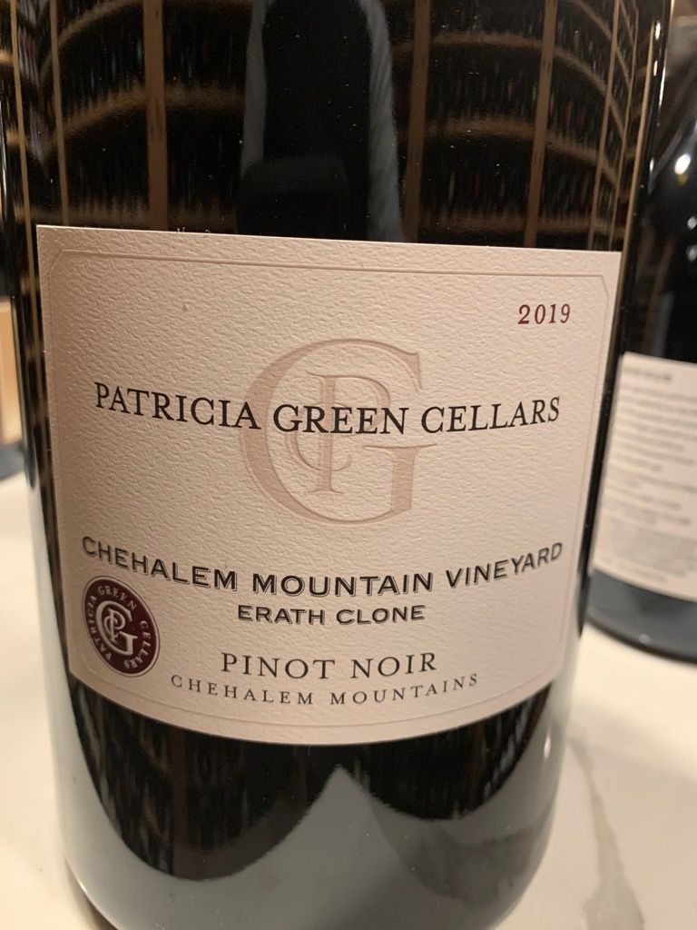 2019 Patricia Green Cellars Pinot Noir Erath Clone Chehalem Mountain ...