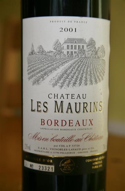 Chateau les maurins Red bordeaux glass 750ml (641586131513)