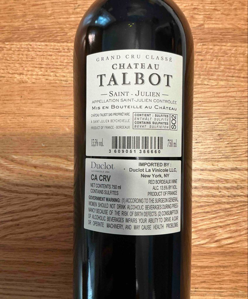 2022 Château Talbot - CellarTracker