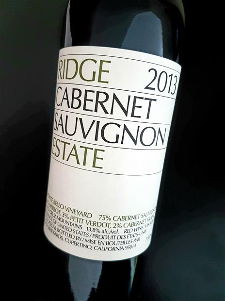 2013 Ridge Cabernet Sauvignon Estate - CellarTracker