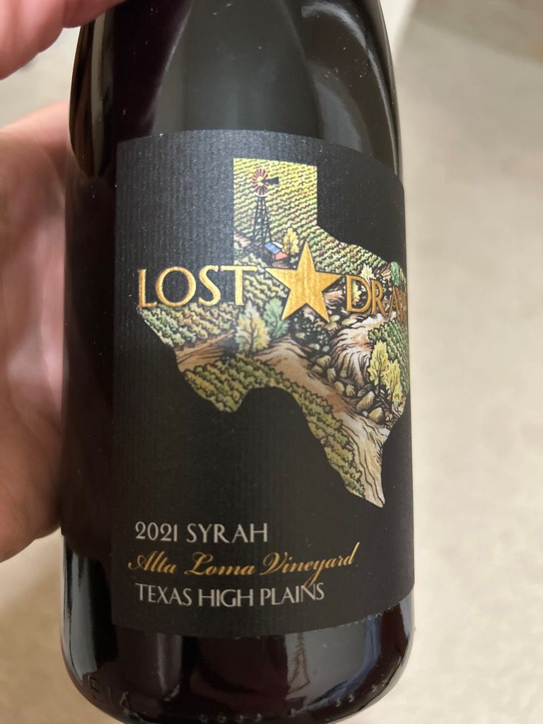 2021 Lost Draw Cellars Syrah Alta Loma Vineyards, USA, Texas, Texas ...
