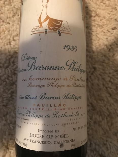 1986 Château Mouton-Baronne-Philippe en hommage à Pauline