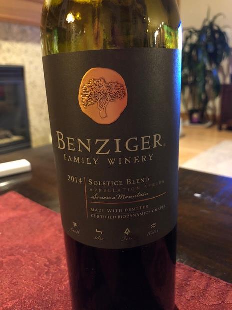 2014 Benziger Family Winery Solstice Blend, USA, California, Sonoma ...