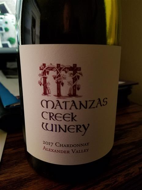 2017 Matanzas Creek Winery Chardonnay, USA, California, Sonoma County ...