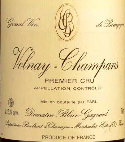2020 Blain-Gagnard Volnay 1er Cru Champans - CellarTracker