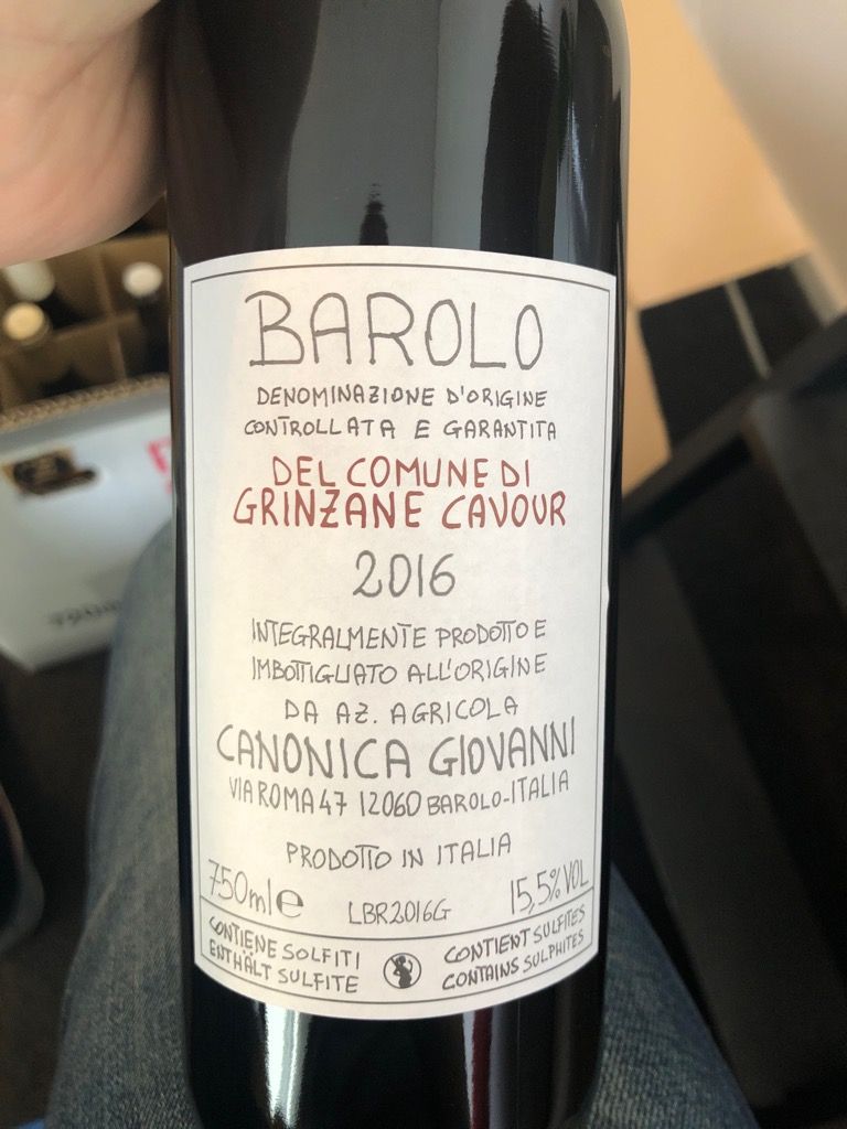 2016 Giovanni Canonica Barolo Grinzane Cavour, Italy, Piedmont, Langhe ...