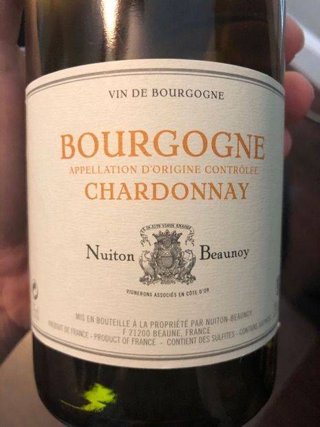 2017 Nuiton-Beaunoy Bourgogne Blanc, France, Burgundy, Bourgogne Blanc ...