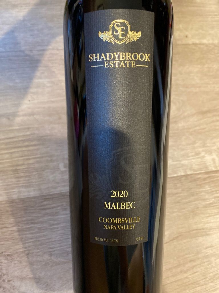 2020 Shadybrook Estate Malbec, USA, California, Napa Valley