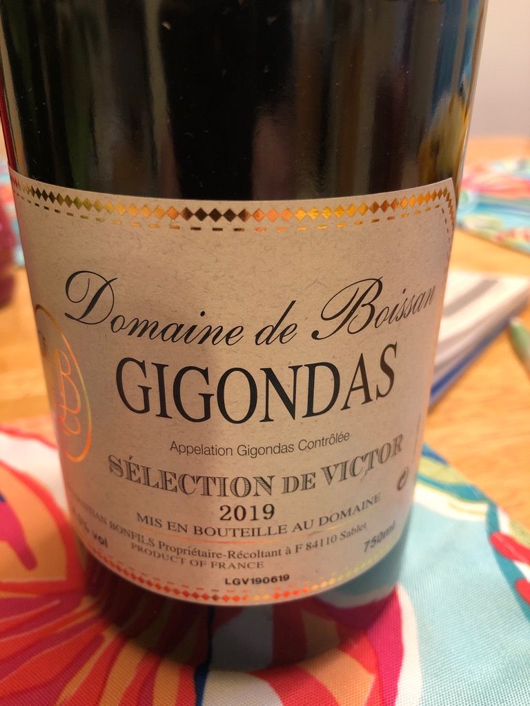 2019 Domaine de Boissan Gigondas Selection de Victor, France, Rhône
