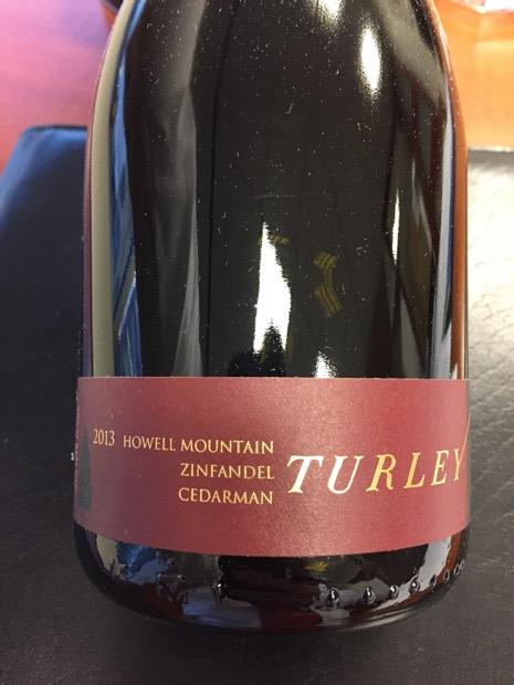 2013 Turley Zinfandel Cedarman, USA, California, Napa Valley, Howell ...