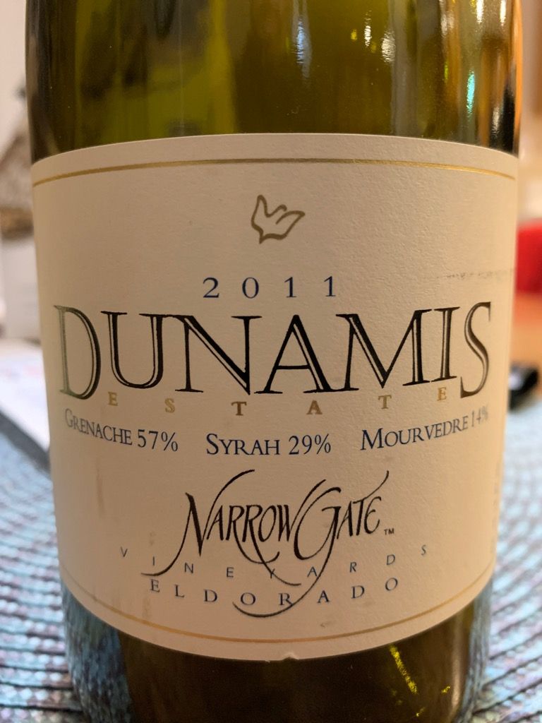 2011 Narrow Gate Vineyards Roussanne Dunamis, USA, California, Sierra