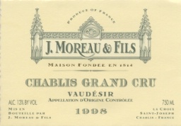 2003 J. Moreau & Fils Chablis Grand Cru Vaudésir - CellarTracker