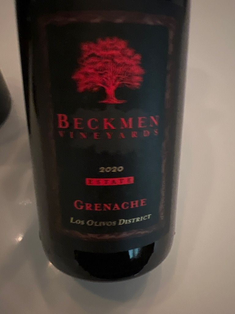 2020 Beckmen Vineyards Grenache Estate Los Olivos District Usa California Central Coast Los