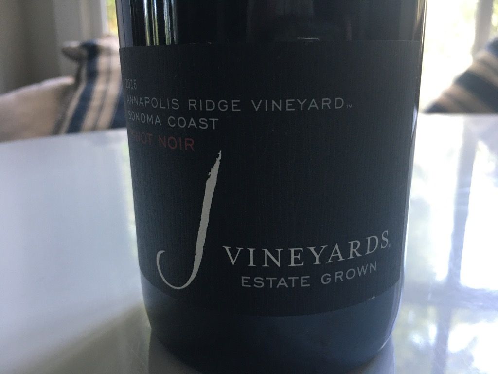 2016 J Vineyards & Winery Pinot Noir Estate Annapolis Ridge Vineyard