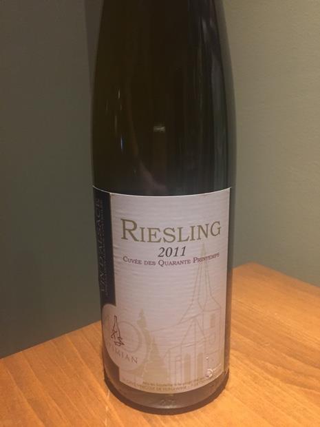 Hunawihr Riesling 2011 Cave Vinicole de Hunawihr Riesling Cuvée des Quarante Printemps ...