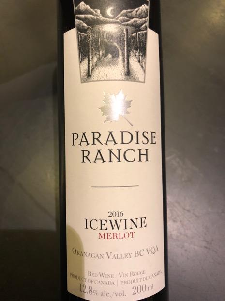 2019 Paradise Ranch Merlot Icewine - CellarTracker