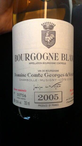 ワイン Bourgogne Blanc 2003 Domaine Comte 2005 Domaine Comte Georges de Vogüé Bourgogne Blanc - CellarTracker