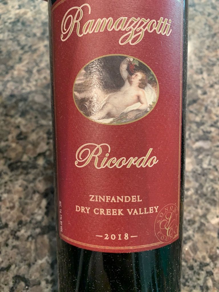 2018 Ramazzotti Wines Zinfandel Ricordo, USA, California, Sonoma County