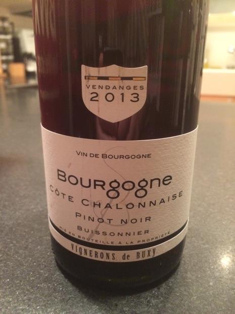 2012 Vignerons De Buxy Pinot Noir Bourgogne Côte Chalonnaise ...