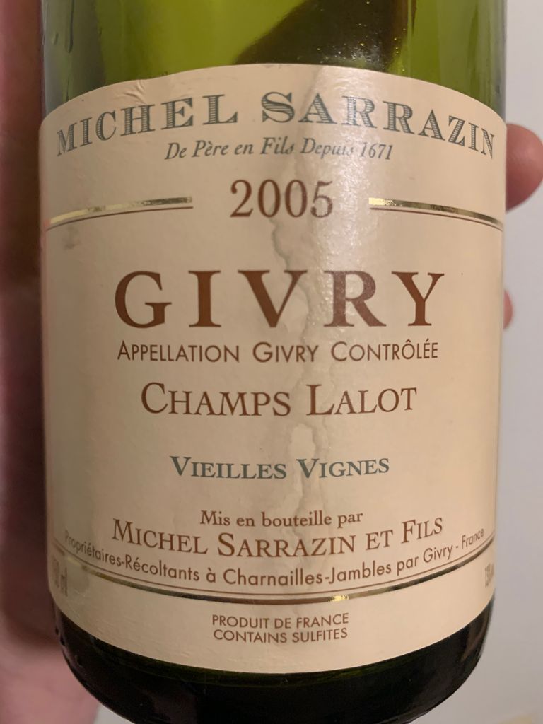 2005 Michel Sarrazin et Fils Givry Champs Lalot Vieilles Vignes, France ...