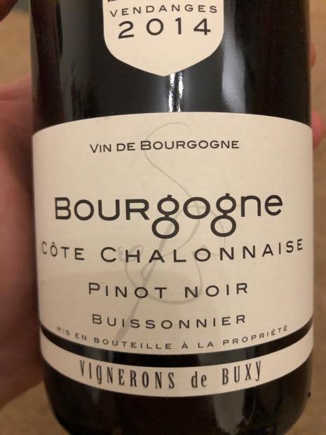 Vin Rouge Bourgogne Côtes Chalonnaise Pinot Noir 2021 Buxy