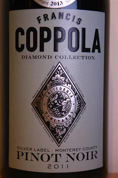 2011 Francis Ford Coppola Pinot Noir Diamond Collection Silver Label Usa California Central Coast Monterey County Cellartracker