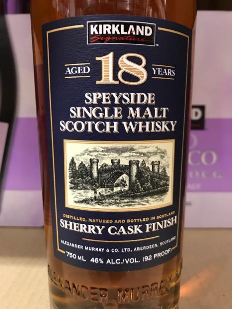 Nv Kirkland Signature Alexander Murray Co Single Malt Scotch Whisky 18 Years Old Sherry Finish Speyside United Kingdom Scotland Speyside Cellartracker