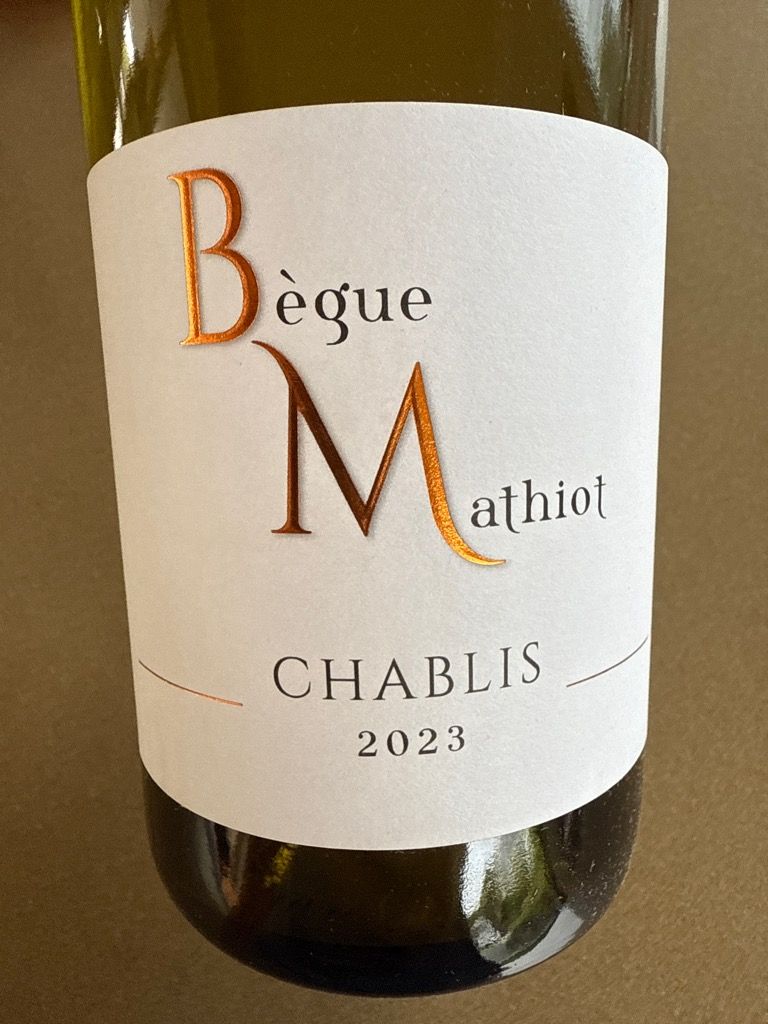 2023 Domaine Bègue-Mathiot Chablis, France, Burgundy, Chablis ...