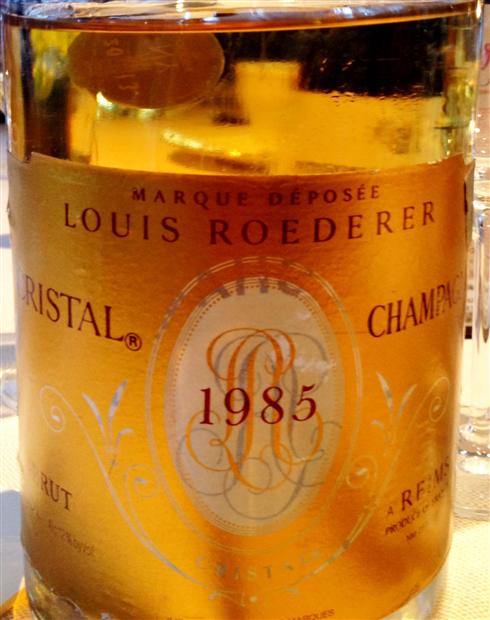 1985 Louis Roederer Cristal Millesime Brut Champagne in Gift Box w/ Flutes  V-95