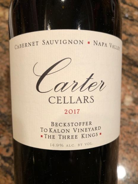 2017 Carter Cellars Cabernet Sauvignon Three Kings Beckstoffer To Kalon ...