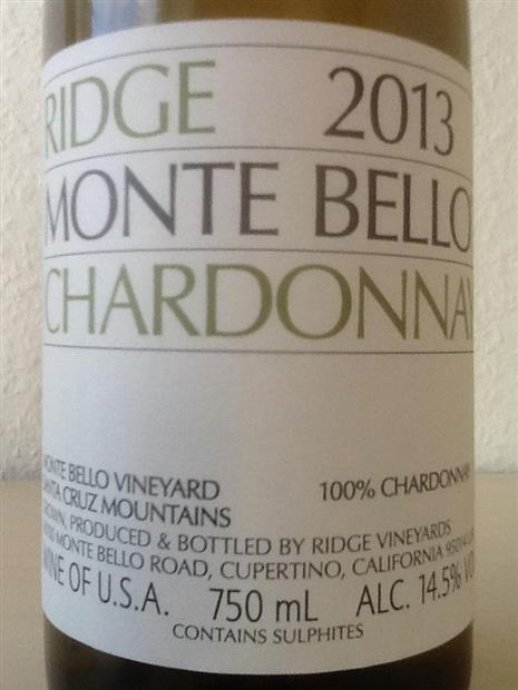 1999 Ridge Chardonnay Monte Bello - CellarTracker 1999 Ridge Chardonnay Monte Bello - CellarTracker