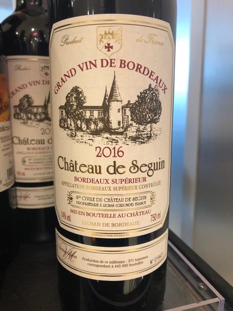 Chateau de Seguin Bordeaux Superieur 2020 750ml