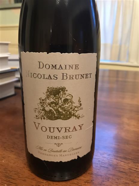 2011 Domaine Nicolas Brunet Vouvray Demi-Sec, France, Loire Valley ...