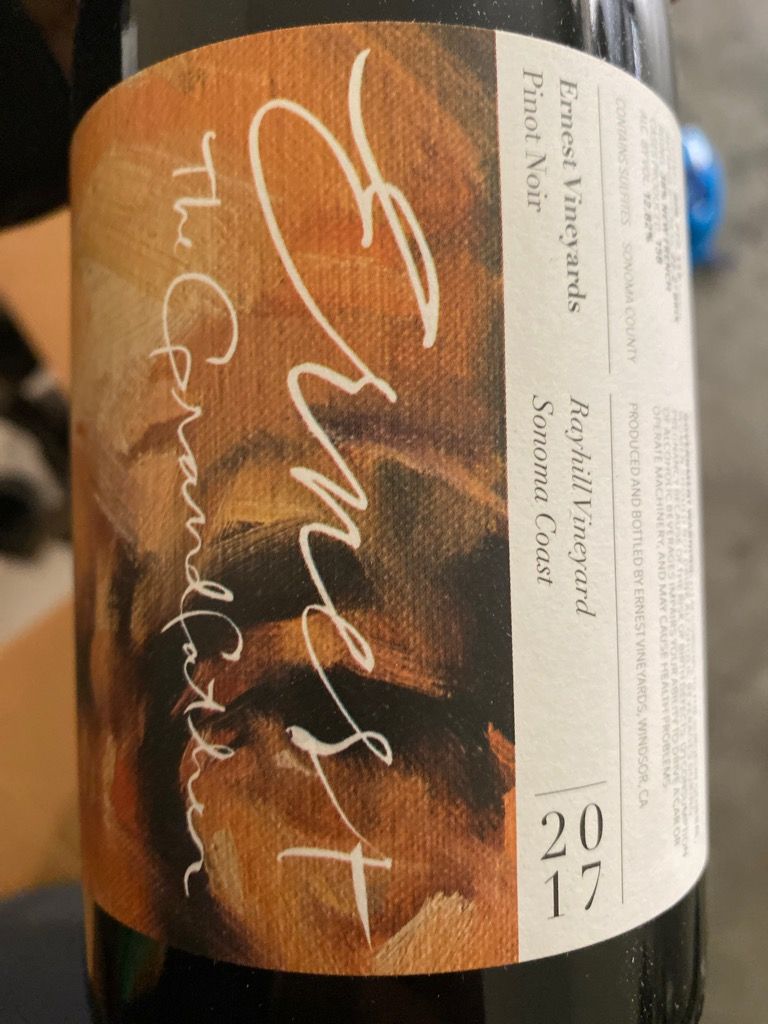 2017 Ernest Vineyards Pinot Noir The Grandfather Rayhill Vineyard, USA, California, Sonoma
