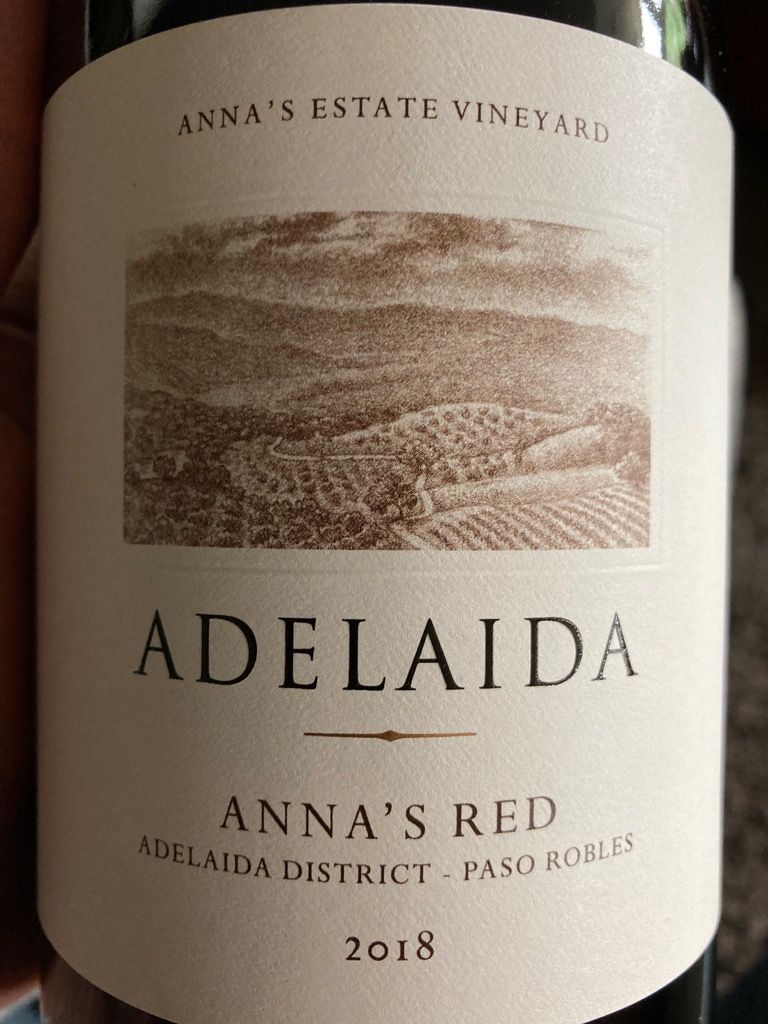 2018 Adelaida Anna's Red Anna's Estate Vineyard, USA, California, Central Coast, Paso Robles