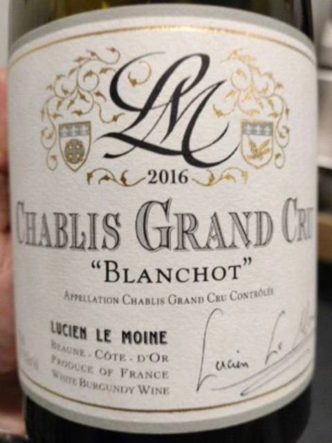 2019 Lucien Le Moine Chablis Grand Cru Blanchot, France, Burgundy ...