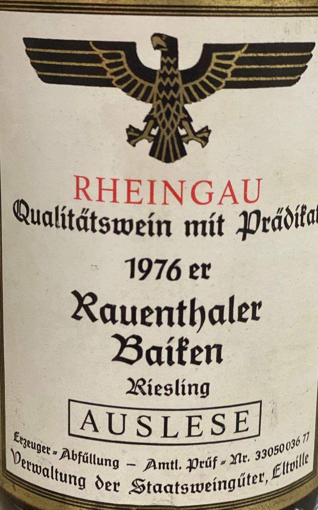 1976 Hessische Staatsweingüter Kloster Eberbach Rauenthaler