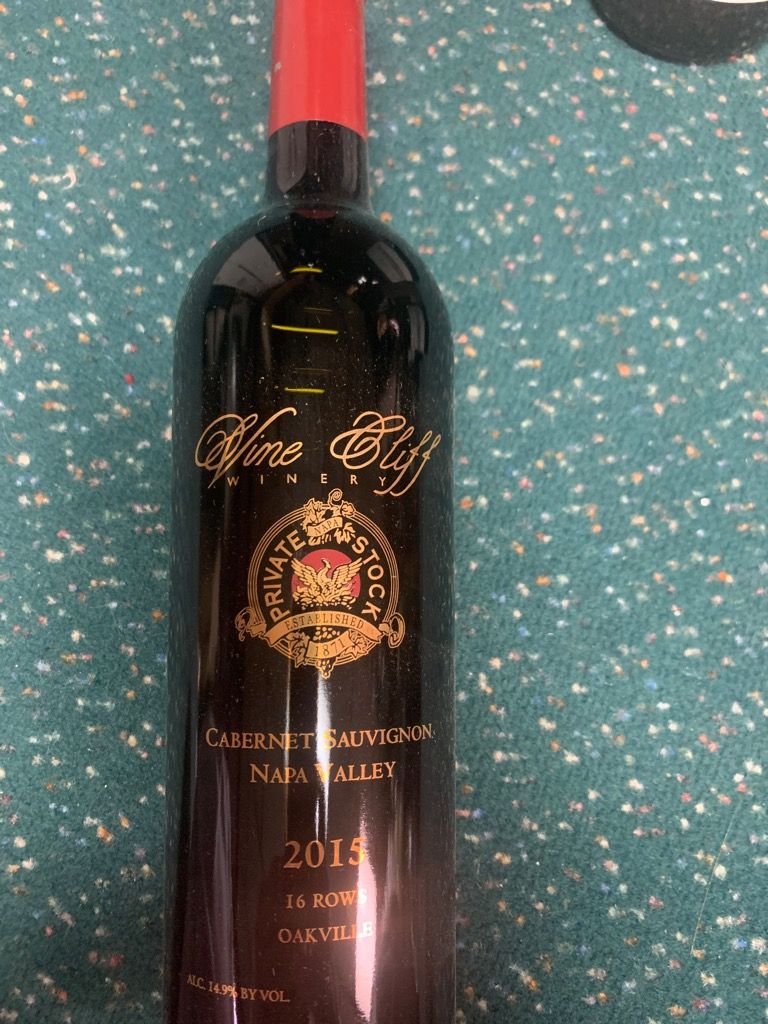 2015 Vine Cliff Winery Cabernet Sauvignon Private Stock 16 Rows