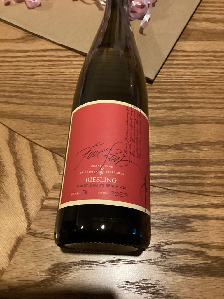 2024 Five Rows Riesling Lowrey Vineyards, Canada, Ontario, Niagara ...