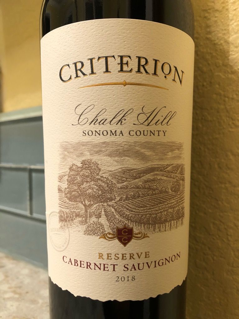 2018 Criterion Collection Cabernet Sauvignon Reserve Chalk Hill, USA ...