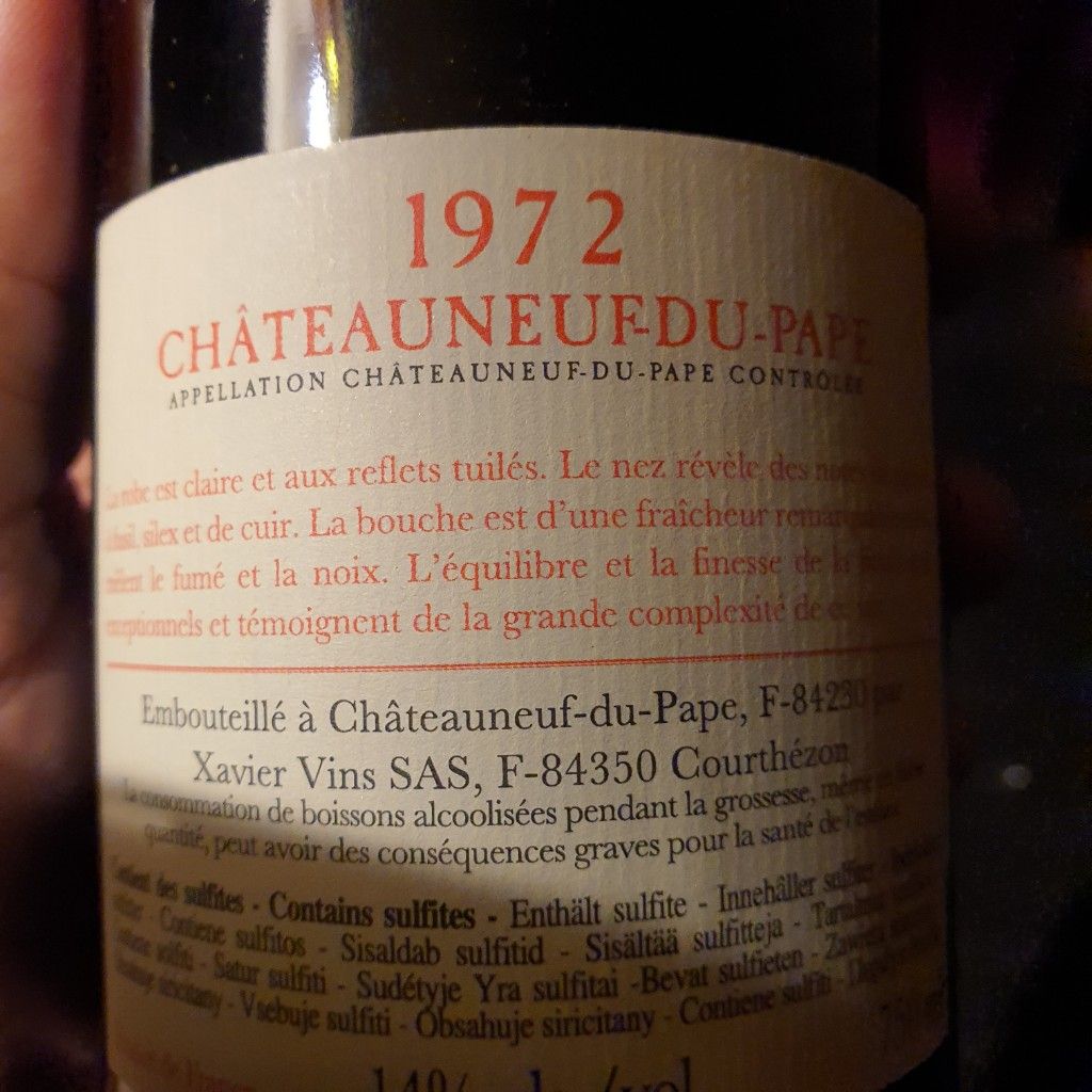 1972 Xavier Vignon Châteauneuf-du-Pape - CellarTracker