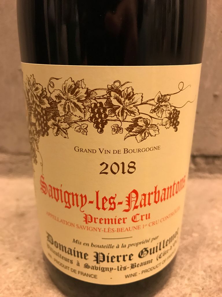 2018 Domaine Pierre Guillemot Savigny-lès-Beaune 1er Cru Narbantons ...