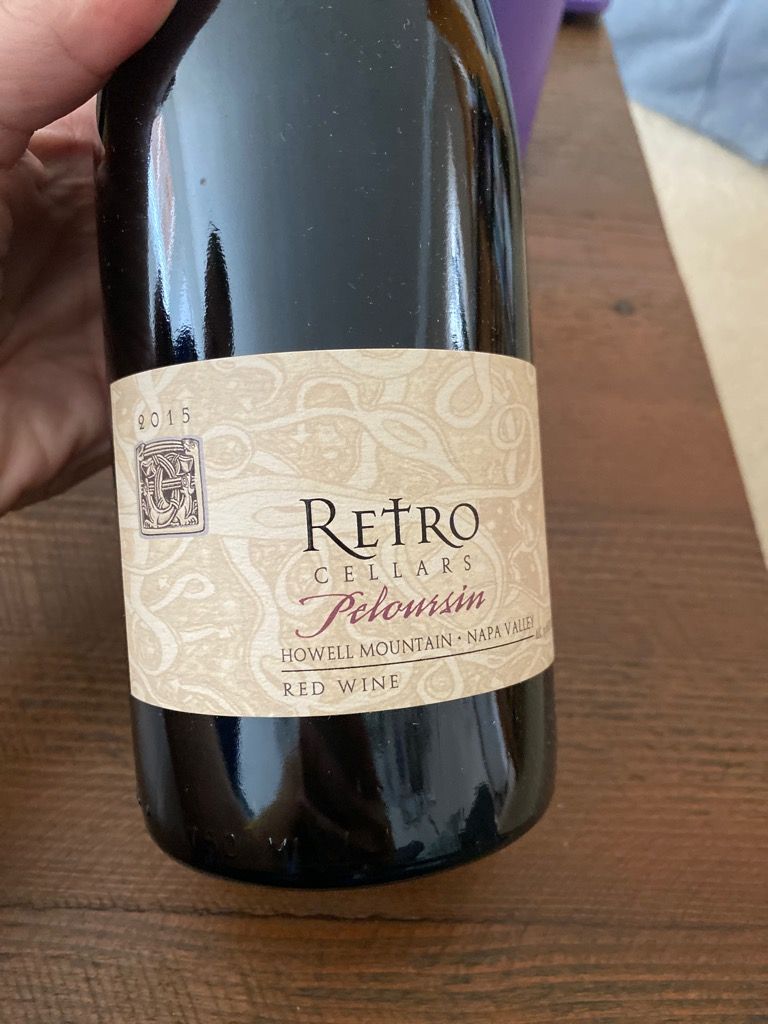 2015 Retro Cellars Peloursin, USA, California, Napa Valley, Howell Mountain CellarTracker