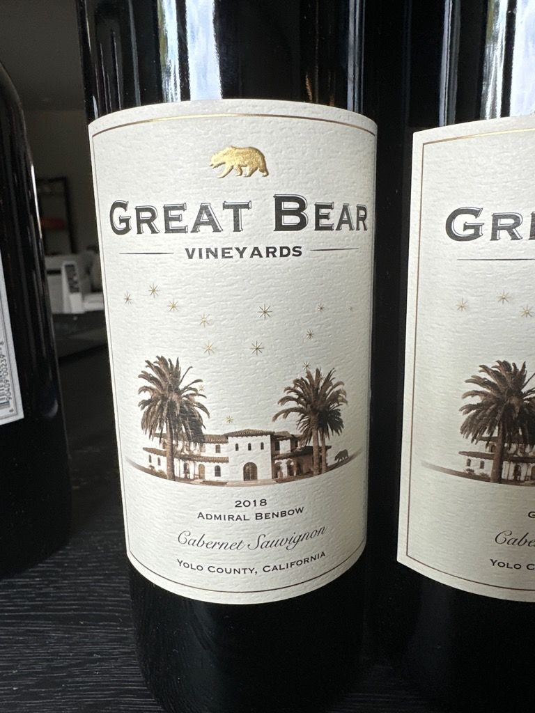 2019 Great Bear Vineyards Cabernet Sauvignon Admiral Benbow, USA ...