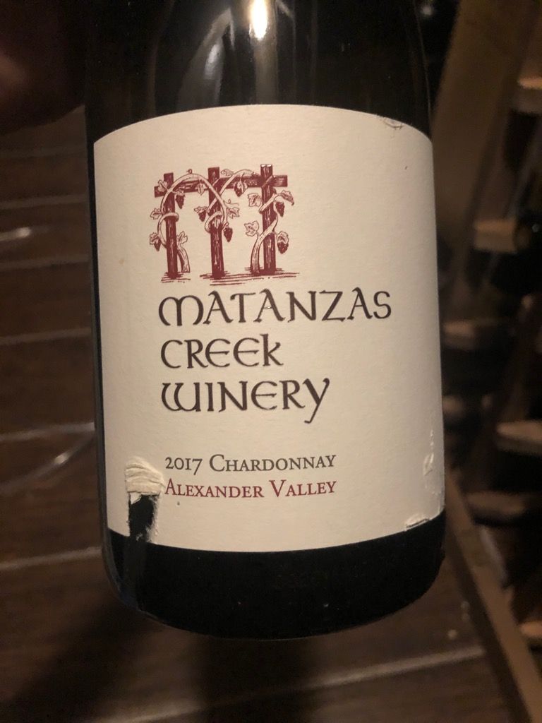 2017 Matanzas Creek Winery Chardonnay, USA, California, North Coast ...